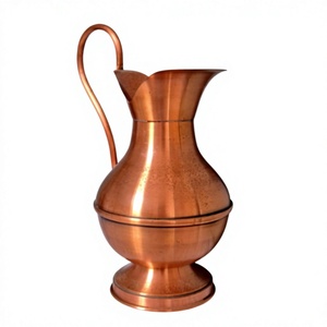 Pichet à eau en cuivre martelé avec couvercle 1,7 L, design classique, écologique, fait main AZ ENTERPRISES AZE-CP035 pour les mariages et les fêtes - Product Image 2