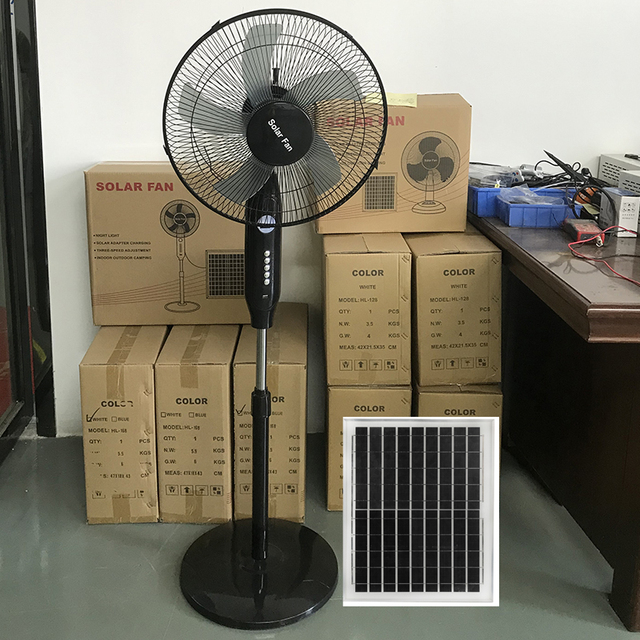 J 16-inch 9V/20W Single Crystal High Energy Efficiency Solar Panel 18000MAH Home Charging Solar Fan Hot Product