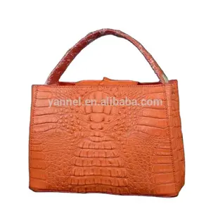 Atacado animal print satchel bolsas-Bolsa de mão estilo vida luxuosa de crocodilo, laranja, designer de croco, estilo americano, bolsa de mão de couro feminina