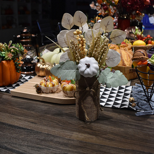Ramo de Calabazas Artificiales de Cosecha Otoñal con Hojas de Arce para el Día de San Valentín, Decoración para Dormitorio, Sala de Estar, Cesta de Flores - Product Image 3