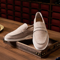 Mocassins en Cachemire Italien Décontractés pour le Quotidien, Chaussures Souples en Cuir Givré pour Hommes, Pointures 46-48