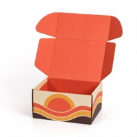 Boîte d'expédition ondulée personnalisée style rétro coucher de soleil pour coffrets cadeaux de bougies, kits d'aromathérapie et boîtes d'abonnement bien-être