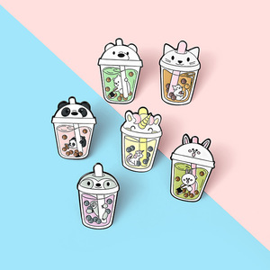 Pin de solapa con forma personalizada para bebidas, vaso para beber con forma de boba, de metal, esmalte suave, para el té y la leche - Product Image 6