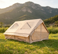 Grand stock – Tente de glamping et tente de camping extérieure de 12 m² avec double lucarne et double porte, hauteur latérale de 75 cm