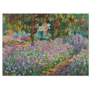 <span class=keywords><strong>Peinture</strong></span> à l'huile sur toile de coton 380 g/m², style <span class=keywords><strong>Monet</strong></span>, iris du <span class=keywords><strong>jardin</strong></span>, 100 % peinte à la main, décoration murale enroulée - Product Image 1