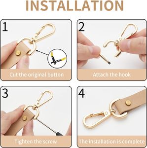 DEVPSISR PCS Detachable Snap <b>Hook</b> Swivel Clasp With Screw Bar Multiple Sizes Hardware For Changing Bag Straps Gold - Product Image 4