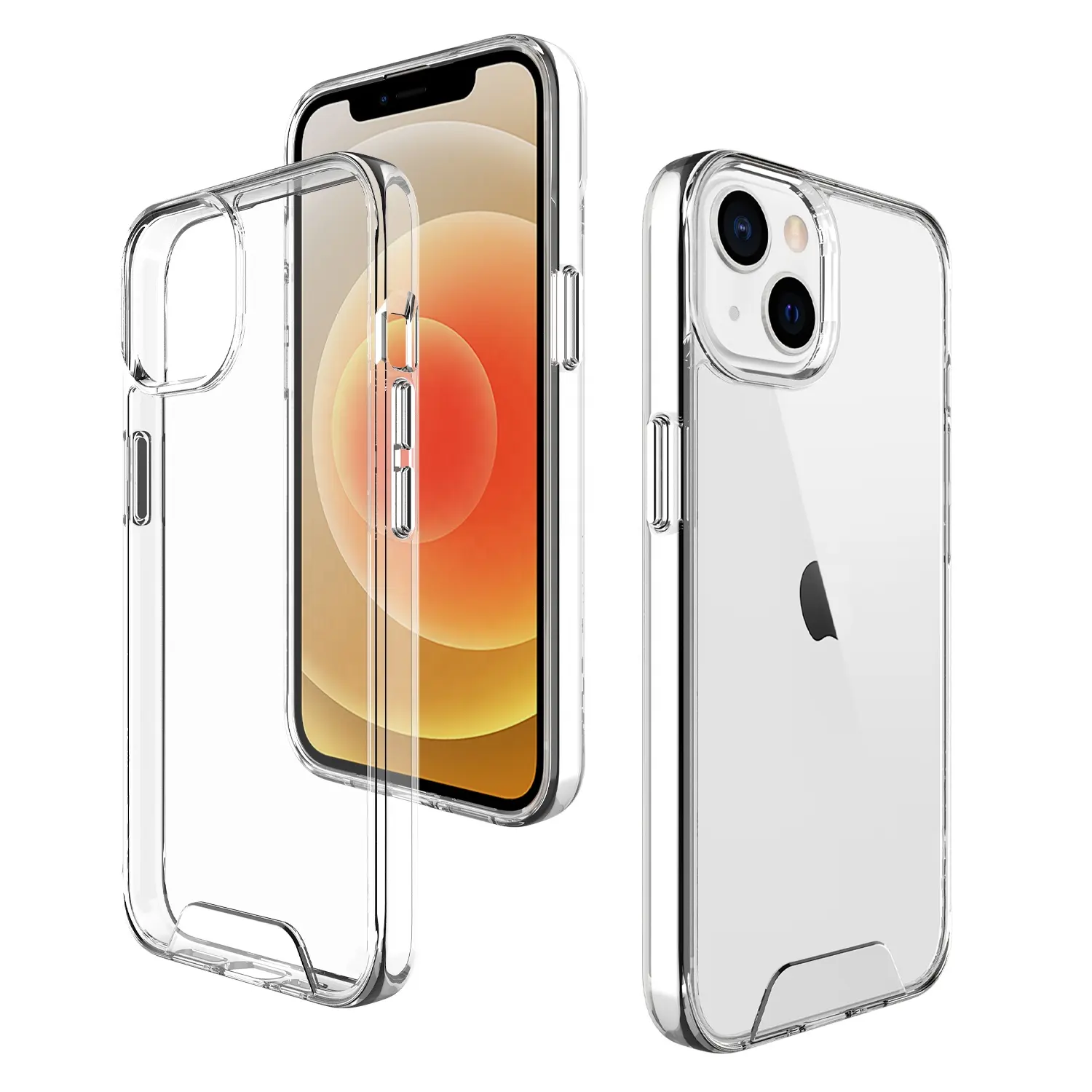 1.5mm Defender 2 In 1 TPU+PC Mobile Phone Cover For iPhone 11 12 14 Pro Max Custom Print Crystal Case For iPhone 13 Clear Case