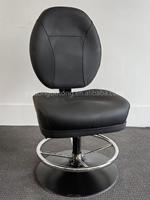 Chaise de casino pivotante de style moderne et luxueux, réglable en hauteur, en cuir synthétique, pour cuisine, table de poker, noire