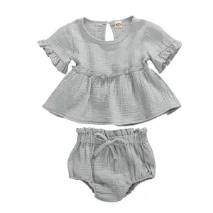 Conjunto de roupas para bebês, 2 peças, roupas para recém-nascidos, bebês, meninas, conjunto de 2 peças, roupas de algodão macio