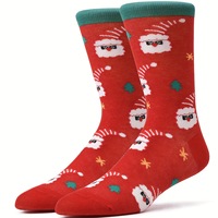 Chaussettes unisexes de Noël fantaisie à motif de bonhomme en pain d'épices, motif de biscuits et de rennes sur toute la surface, chaussettes festives