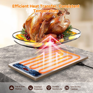 Food Warmers for Parties Buffet 4-in-1 Electric <strong>Warming</strong> <strong>Tray</strong> for Food with 10 Temp Settings &amp; Timer, 33"x15" Glass Surface - Product Image 5