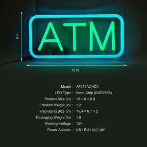 ATM Neon LED Bank Cash Machine Indoor Hanging <b>Sign</b> Night Street Indicator Ambient Light Glowing <b>Sign</b> Billboard Customizable - Product Image 5