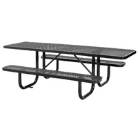 Muebles de patio al aire libre comercial 6 pies 8 pies acero ADA mesa de picnic exterior restaurante evento comedor conjunto metal Mesa para discapacitados silla