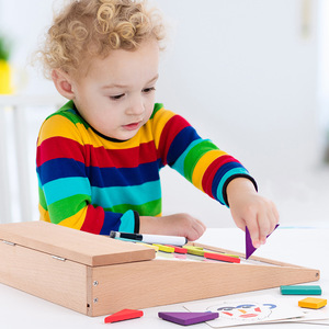 Tablero de dibujo magnético de madera con pequeños pájaros migratorios, 31x23x6cm, juguete educativo para niños, reconocimiento de formas geométricas - Product Image 4