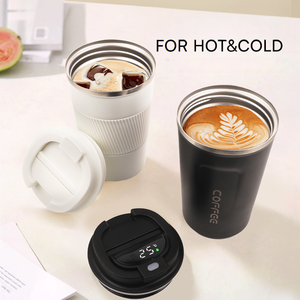 Tazas y tazas térmicas de té y café con aislamiento recubierto de polvo de acero inoxidable de doble pared con logotipo personalizado superventas al por mayor - Product Image 5