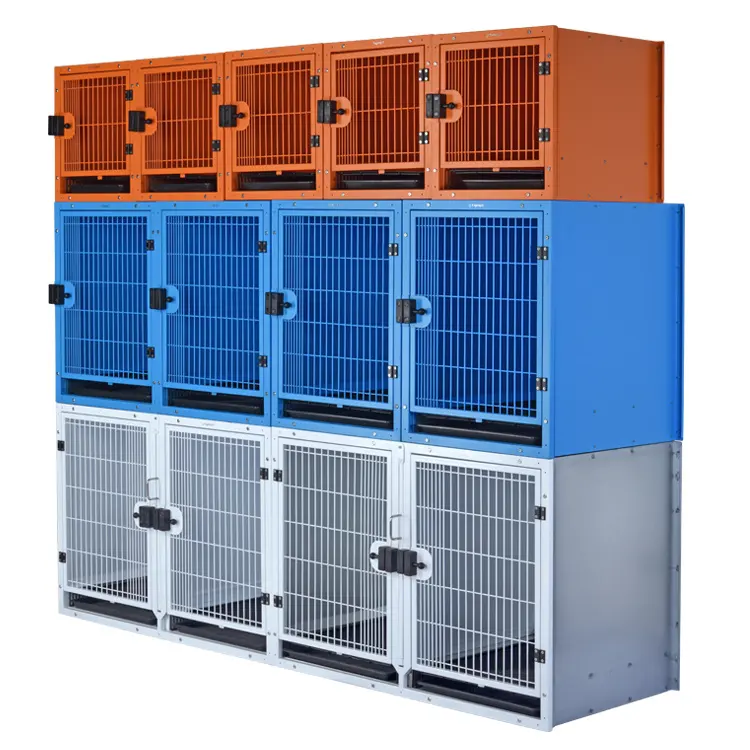 กรงสัตว์เลี้ยงสุนัขแมวแสดงกรงธนาคารสำหรับสัตว์ขนาดเล็กขนาดใหญ่ Pet Modular Cage Bank เหล็กชุบสังกะสีเคลือบด้วยผงเคลือบเสร็จ