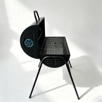 Barbecue familial avec fumoir et grill, au charbon de bois, résistant aux intempéries, accessoires d'extérieur, barbecue commercial