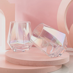 Bicchiere da <span class=keywords><strong>acqua</strong></span> con diamante a <span class=keywords><strong>sei</strong></span> bordi di colore abbagliante creativo da 300ml per uso domestico - Product Image 2