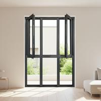 Fenêtre à battant ventilée anti-insectes, design moderne en aluminium et fibre de verre pour maison résidentielle