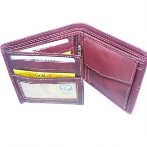 กระเป๋าใส่บัตรหนังแท้กันน้ำลายดาวปักลายป้องกัน RFID สำหรับผู้ชายแบบพับสั้น ขายส่งแฟชั่น - Product Image 1