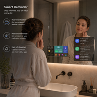 Miroir de salle de bain intelligent pour hôtel, mural, anti-buée, avec éclairage LED, miroir de vanité avec WiFi et Bluetooth
