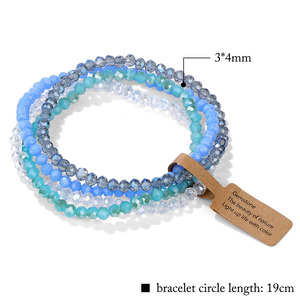 Juego de 4 Pulseras de Cristal Vintage para Mujer, Pulseras Apilables de Moda, Regalo de Joyería de Amistad para Mejores Amigas - Product Image 4