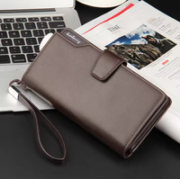 Dompet kulit fesyen untuk pria, dompet genggam bisnis fesyen sederhana, dompet kulit desainer pria