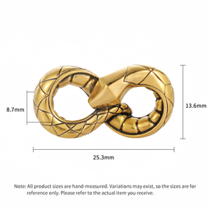 La artesanía negra eléctrica de oro duro de lujo significa buena suerte Pulsera en forma de serpiente de oro puro de 24 quilates con cuentas - Product Image 3
