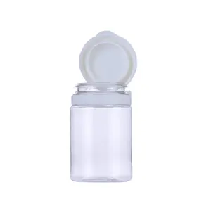 White Round Shape 50cc 60cc 80cc 100cc 120cc 150cc PET Pill Bottle Capsule Plastic Bottle Chewing Gum Bottle With Tear Off Cap