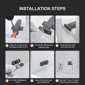 דחיפה אחת לפתיחת דלת ארון בריח מגנט ריבאונד מכשיר דחיפה לפתיחת דלת - Product Image 6