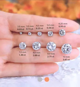 1ct2ct3ct4ct5ct6ct 라운드 브릴리언트 컷 DEFGH 색상 VS 선명도 실험실 성장 CVD 다이아몬드 도매 가격 실험실 생성 다이아몬드