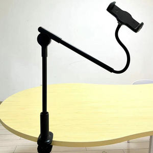 Support de téléphone/tablette réglable avec bras flexible pour bureau et chevet, en alliage noir - Product Image 1