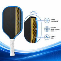 Raquette de pickleball premium 16 mm, noyau en nid d'abeille en Kevlar, haute performance, contrôle équilibré, équipement sportif, fabrication OEM