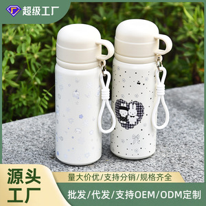 Stainless Steel Insulated Water <b>Bottle</b> 316 For Children Portable Travel Cup With Cartoon Print Double Lid - Product Image 3