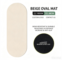 Nouveau Tapis de Yoga en PU Antidérapant de 5 mm, Forme Ovale/Circulaire, avec Sangle de Transport Imprimée, Pliable, pour Exercices de Pilates et Gymnastique à Domicile, Vente en Gros 2026