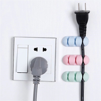 Topk — support de fils en Silicone, clip support, pour la gestion des câbles USB, adhésif, pour le bureau, 2 pièces