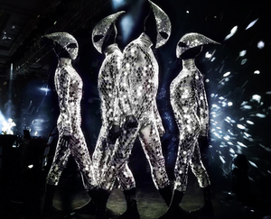 Серебряное блестящее зеркальное боди, сценическое шоу, инопланетянин, отражающее зеркало, мужской костюм, стеклянный костюм для костюмированной вечеринки, Костюм Танцора - Product Image 6