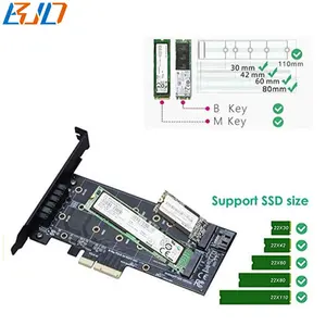 محول NGFF M.2 Key B/Key-M, محول SSD إلى PCI-E X4 PCIe 3.0 4X بطاقة رفع إضافية لـ M2 SATA NVME SSD