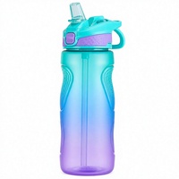 Bouteille d'eau pulvérisatrice PC 800 ml, étanche, avec paille CPC, pour l'école et les activités sportives en extérieur