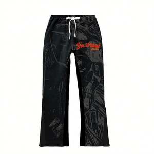 Otoño Streetwear Ropa de dos piezas Logotipo de impresión personalizada Acid Stone Wahed Sudaderas con capucha Pantalones de chándal Jogger Set Chándal - Product Image 3