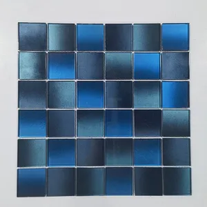 Luxury metal glass art mosaic Inkjet super colourful glass square loose crystal glass mosaics tiles for backsplash