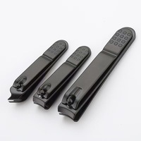 Coupe-ongles de voyage en acier inoxydable noir pour femmes, ciseaux à ongles pour manucure et pédicure, outil de soin des ongles