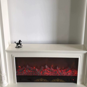 Electric Fireplace Cabinet Art Salon Smart Lighting Adjustable Flame RGB Fire Sculpture Wall Mounted Fireplace <strong>Logs</strong> - Product Image 4