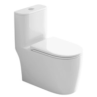 Ensemble de toilette monobloc gris au design moderne articles sanitaires en céramique toilettes à double chasse d'eau pour la maison