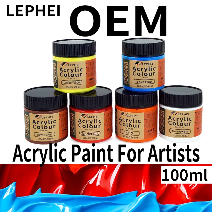 100ml acrylic paint for artist High coverage High waterproof non-toxic EN71 ASTM