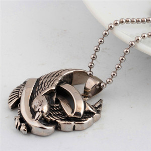 Collar de acero inoxidable con colgante de águila para mujer, diseño de zodiaco animal a la moda, regalo de joyería, cadena de 60cm - Product Image 3