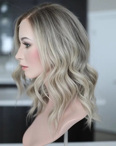 Peluca de Cabello Humano <span class=keywords><strong>Rubio</strong></span> Balayage con Encaje Frontal HD, Peluca sin Pegamento con Ondas Sueltas, Peluca de Cabello Remy - Product Image 6