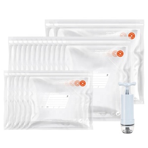 Reusable Food Bags Food Vacuum Pack Bags Amazon Wholesale Custom Zipper Sealer Plastic Poly Reusable Food Vacuum Packaging Bags