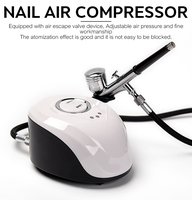 Kit Aérographe Compresseur Monopuissance Portable Machine Tactile pour Tatouage Peinture Corporelle Outil Nail Art Acrylique