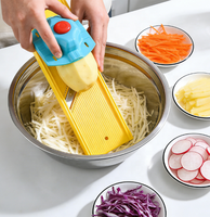 2-in-1 Handmatige Plastic Groentehakker Mandoline Snijder Ui Aardappel 2,5 mm Medium Julienne Gepatenteerde Handbeschermer Vaatwasmachinebestendig